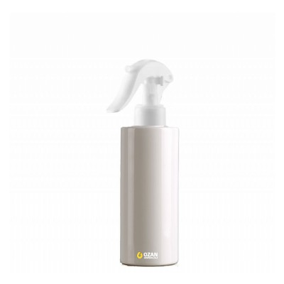 200 ml Beyaz Silindir Pet �i�e Beyaz Trigger Spreyli Toptan
