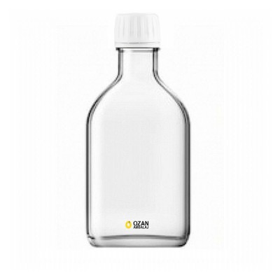 200 ml �effaf Cam Yats� Ecza �urup �i�esi Beyaz Kilitli Kapak 28 pp