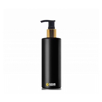 200 ml Siyah Polietilen �i�e Gold Siyah Pompal� Silindir HDPE �i�e