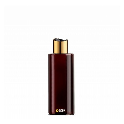200 ml Toptan Amber Silindir Pet �i�e Gold Siyah Disctop Kapak