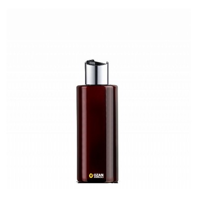 200 ml Toptan Amber Silindir Pet �i�e G�m�� Siyah Disctop Kapak