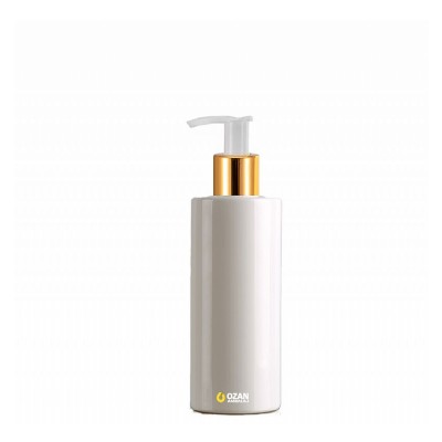 200 ml Toptan Beyaz Silindir Pet �i�e Gold Beyaz Losyon S�v� Sabun Pompas�