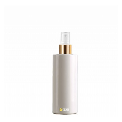 200 ml Toptan Beyaz Silindir Pet �i�e Gold Beyaz Parmak Spreyli