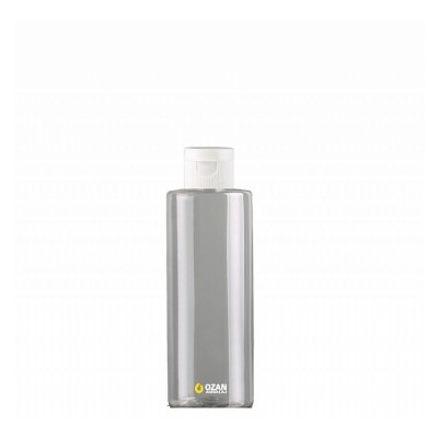 200 ml Toptan �effaf Silindir Pet �i�e Beyaz Fliptop Kapak