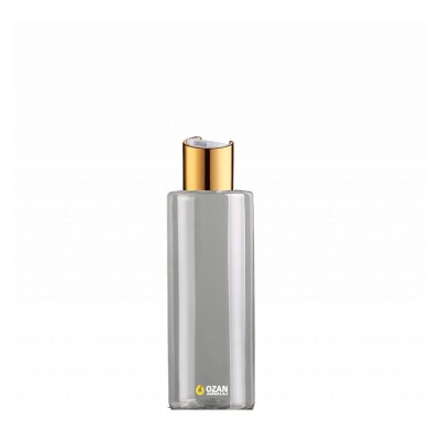 200 ml Toptan �effaf Silindir Pet �i�e Gold Beyaz Disctop Kapak