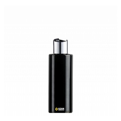 200 ml Toptan Siyah Silindir Pet �i�e G�m�� Siyah Disctop Kapak