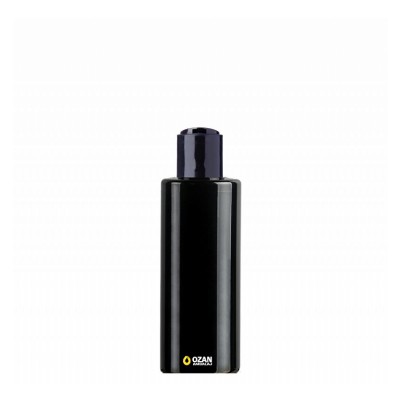 200 ml Toptan Siyah Silindir Pet �i�e Siyah Disctop Kapak