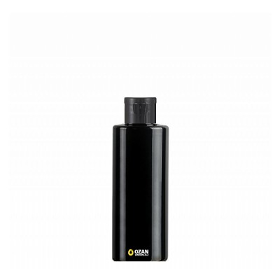 200 ml Toptan Siyah Silindir Pet �i�e Siyah Fliptop Kapak