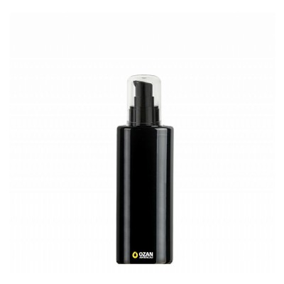 200 ml Toptan Siyah Silindir Pet �i�e Siyah Krem Pompas�