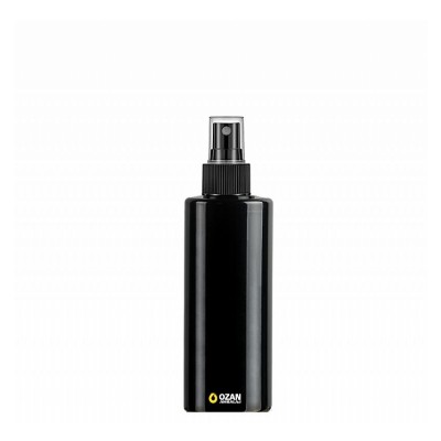 200 ml Toptan Siyah Silindir Pet �i�e Siyah Parmak Spreyli 