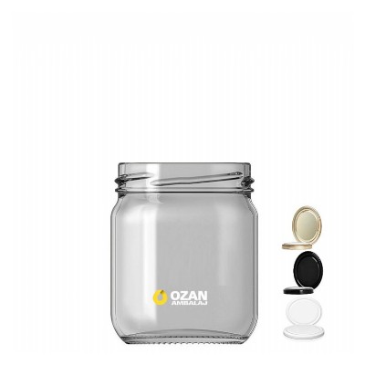 210 ml Pa�abah�e �effaf Konserve Kavanozu Metal Kapakl�