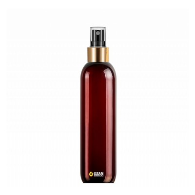 250 ml Amber Toptan Pet �i�e Gold Siyah Parmak Spreyli