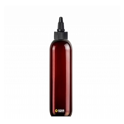 250 ml Amber Toptan Pet �i�e Siyah Asans�r Kapak