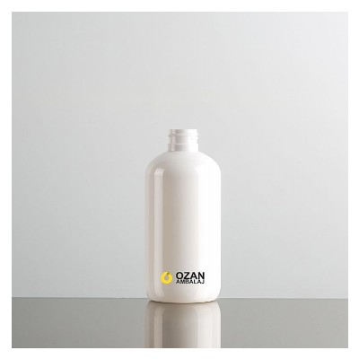 250 ml Beyaz Boston Yuvarlak Plastik Pet �i�e Beyaz Mini Trigger Sprey ve Beyaz Losyon Pompas�