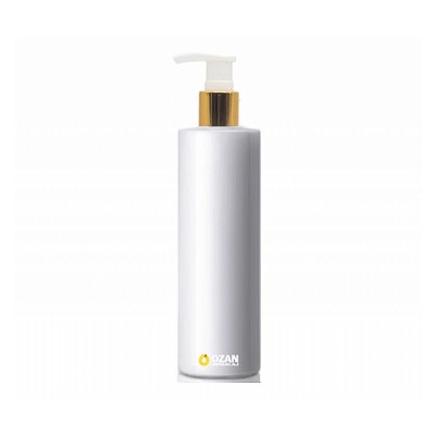 250 ml Beyaz Polietilen �i�e Gold Beyaz Pompal� Silindir HDPE �i�e