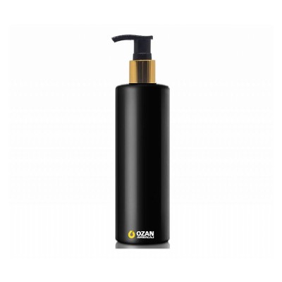 250 ml Siyah Polietilen �i�e Gold Siyah Pompal� Silindir HDPE �i�e