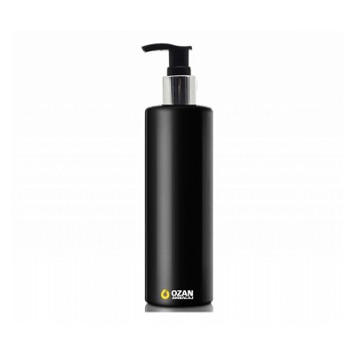 250 ml Siyah Polietilen �i�e G�m�� Siyah Pompal� Silindir HDPE �i�e