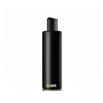 250 ml Siyah Polietilen �i�e Siyah Disctop Kapakl� Silindir HDPE �i�e