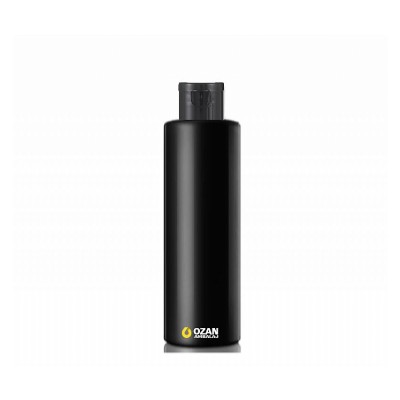 250 ml Siyah Polietilen �i�e Siyah Fliptop Kapakl� Silindir HDPE �i�e