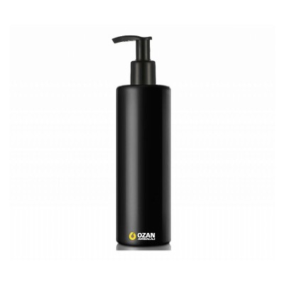 250 ml Siyah Polietilen �i�e Siyah Pompal� Silindir HDPE �i�e