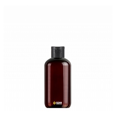 250 ml Toptan Amber Pet �i�e Siyah Fliptop Kapak