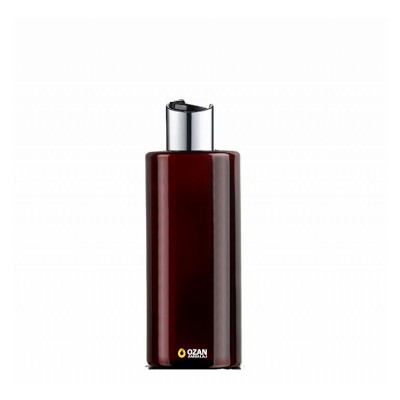 250 ml Toptan Amber Silindir Pet �i�e G�m�� Siyah Disctop Kapak