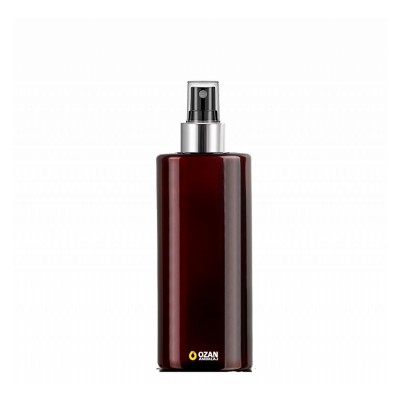 250 ml Toptan Amber Silindir Pet �i�e G�m�� Siyah Parmak Spreyli