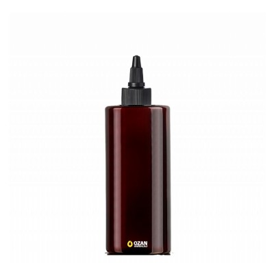 250 ml Toptan Amber Silindir Pet �i�e Siyah Asans�r Kapak