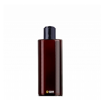 250 ml Toptan Amber Silindir Pet �i�e Siyah Disctop Kapak