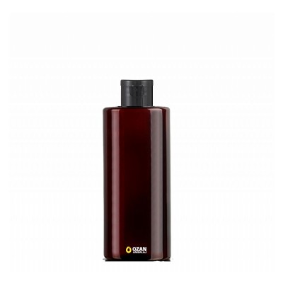 250 ml Toptan Amber Silindir Pet �i�e Siyah Fliptop Kapak