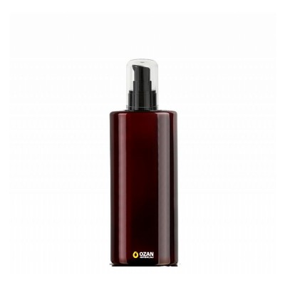 250 ml Toptan Amber Silindir Pet �i�e Siyah Krem Pompas�