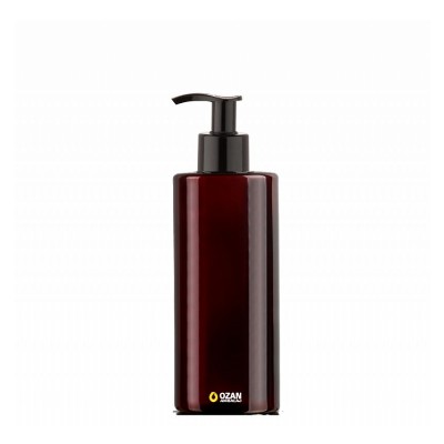 250 ml Toptan Amber Silindir Pet �i�e Siyah Losyon S�v� Sabun Pompas�