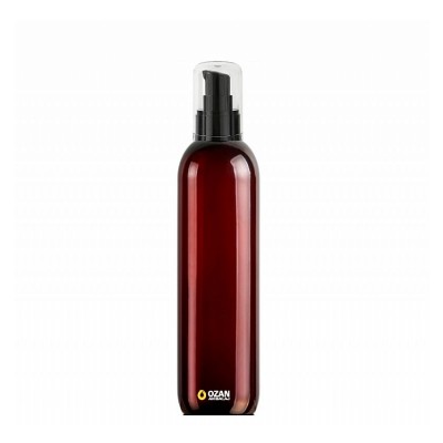 250 ml Toptan Amber Uzun Boston Pet �i�e Siyah Krem Pompas�