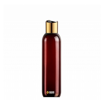 250 ml Toptan Amber Uzun Pet �i�e Gold Siyah Disctop Kapak