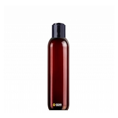 250 ml Toptan Amber Uzun Pet �i�e Siyah Disctop Kapak