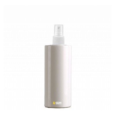 250 ml Toptan Beyaz Silindir Pet �i�e Beyaz Parmak Spreyli 