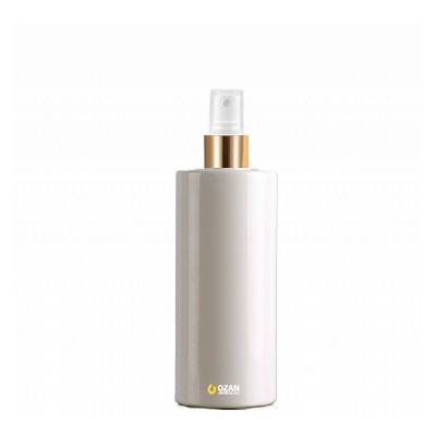 250 ml Toptan Beyaz Silindir Pet �i�e Gold Beyaz Parmak Spreyli