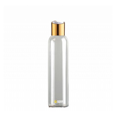 250 ml Toptan �effaf Pet Uzun �i�e Gold Beyaz Disctop Kapak