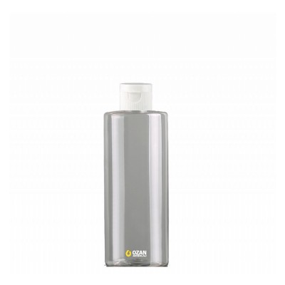 250 ml Toptan �effaf Silindir Pet �i�e Beyaz Fliptop Kapak