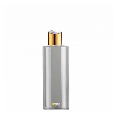 250 ml Toptan �effaf Silindir Pet �i�e Gold Beyaz Disctop Kapak