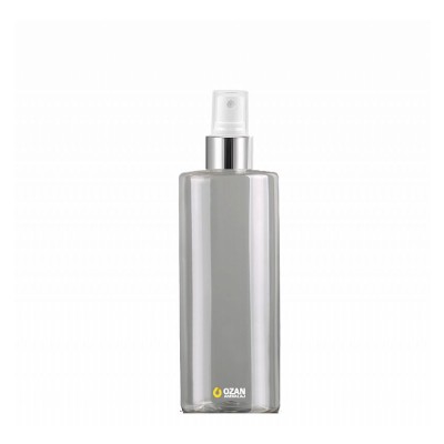 250 ml Toptan �effaf Silindir Pet �i�e G�m�� Beyaz Parmak Spreyli