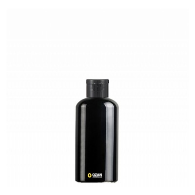250 ml Toptan Siyah Pet �i�e Siyah Fliptop Kapak