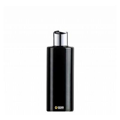 250 ml Toptan Siyah Silindir Pet �i�e G�m�� Siyah Disctop Kapak