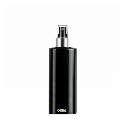 250 ml Toptan Siyah Silindir Pet �i�e G�m�� Siyah Parmak Spreyli