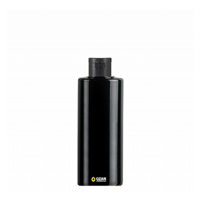 250 ml Toptan Siyah Silindir Pet �i�e Siyah Fliptop Kapak