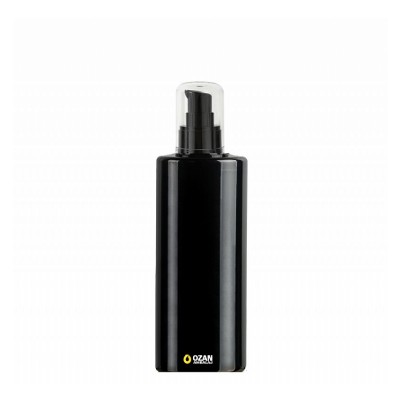 250 ml Toptan Siyah Silindir Pet �i�e Siyah Krem Pompas�
