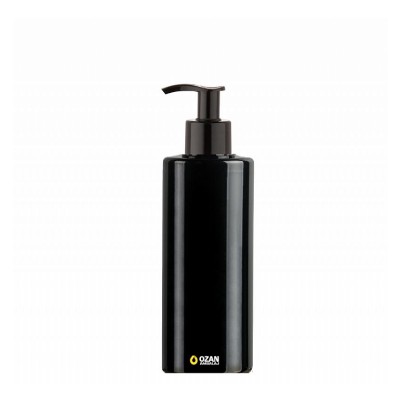 250 ml Toptan Siyah Silindir Pet �i�e Siyah Losyon S�v� Sabun Pompas�