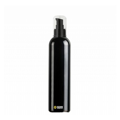 250 ml Toptan Siyah Uzun Boston Pet �i�e Siyah Krem Pompas�