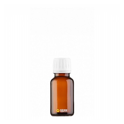 30 ml Amber Cam Ecza �urup �i�esi Beyaz Kilitli Kapak