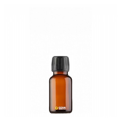 30 ml Amber Cam Ecza �urup �i�esi Siyah Kilitli Kapak